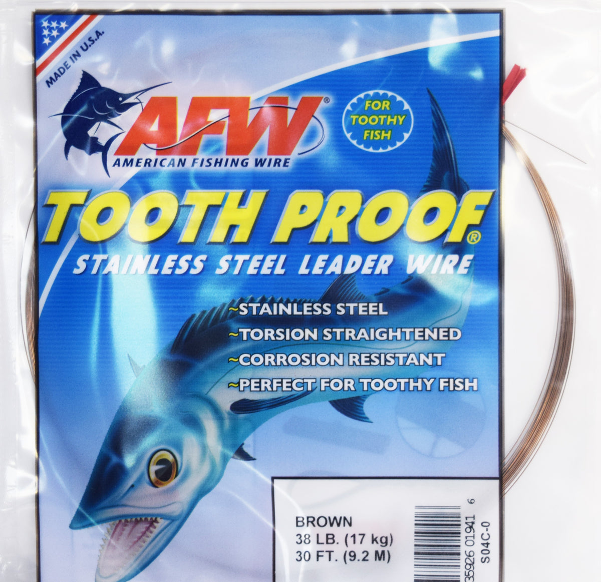 American Fishing Wire Toothproof Stainless Steel Leader Wire, #5