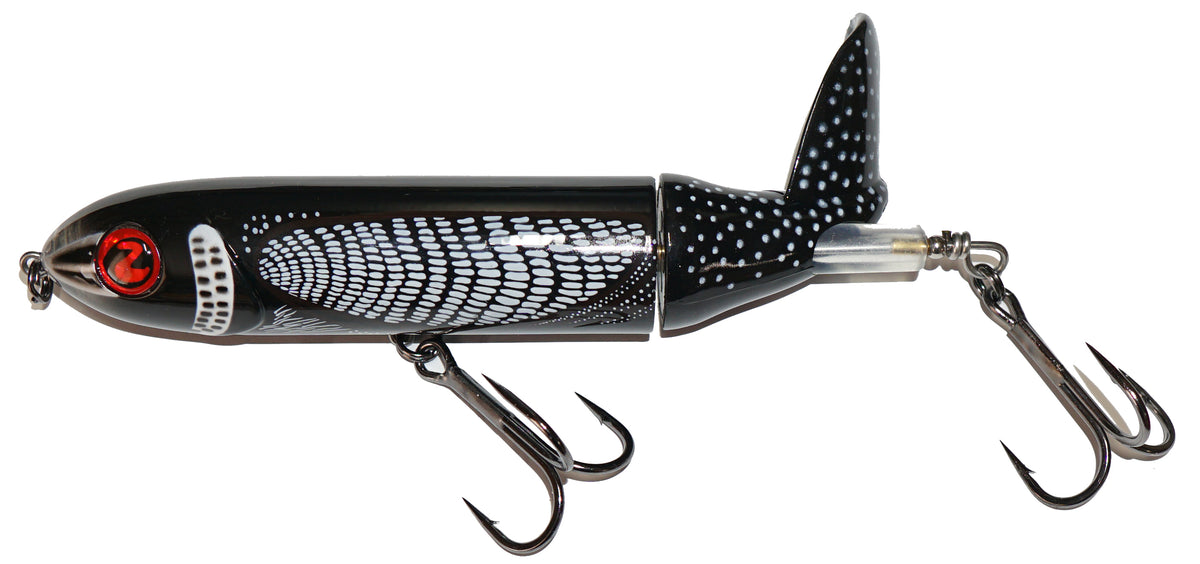a whopper plopper fishing lure RIVER2SEA Blank its tail is made of super tought plastic that flexes right back into place whether it gets chomped on or gets cast into a bridge piling Whopper Bass Topwater Lure Kit: