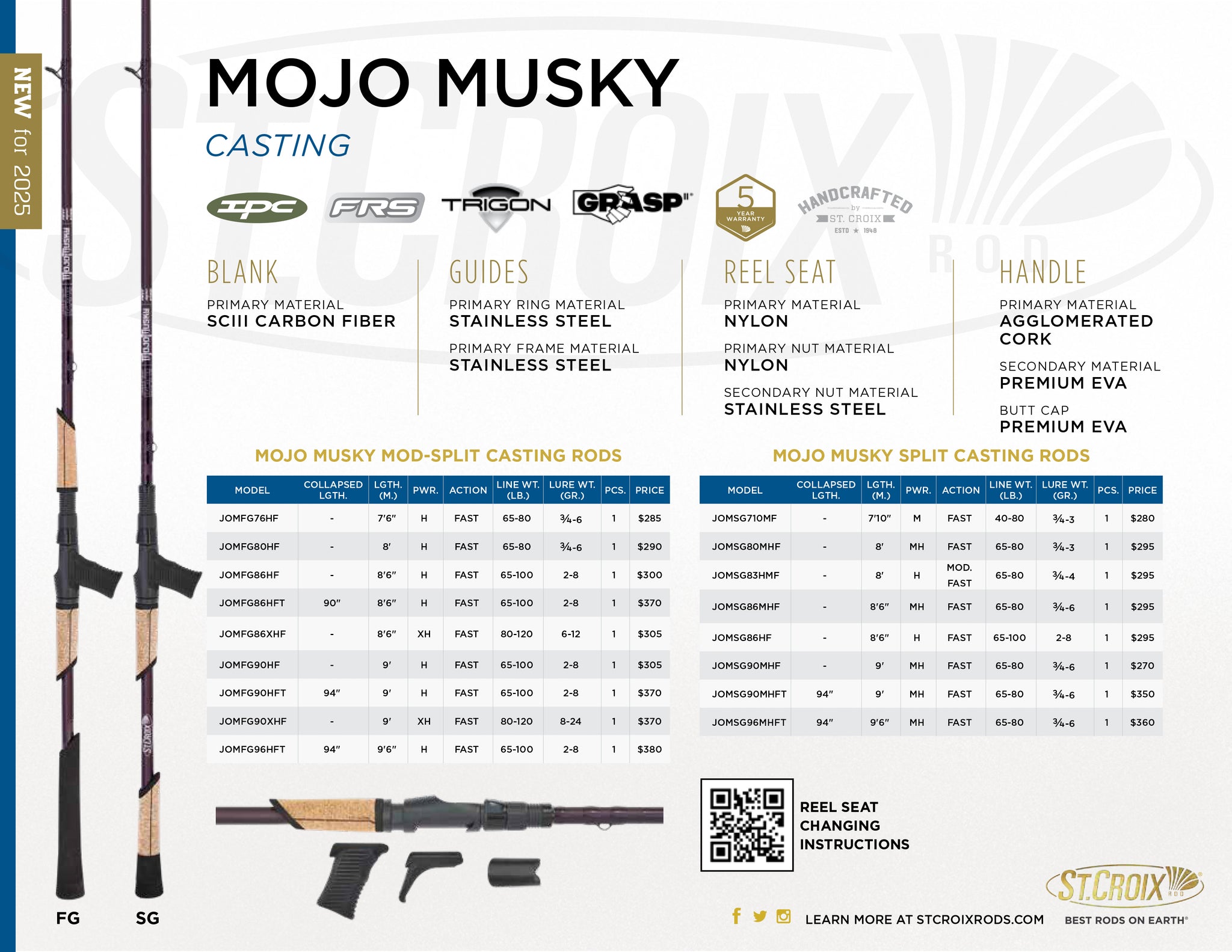 St. Croix Mojo Musky Rods 9' Models JOMSG90MHF St. Croix Mojo Musky Rods 9' Models JOMSG90MHF