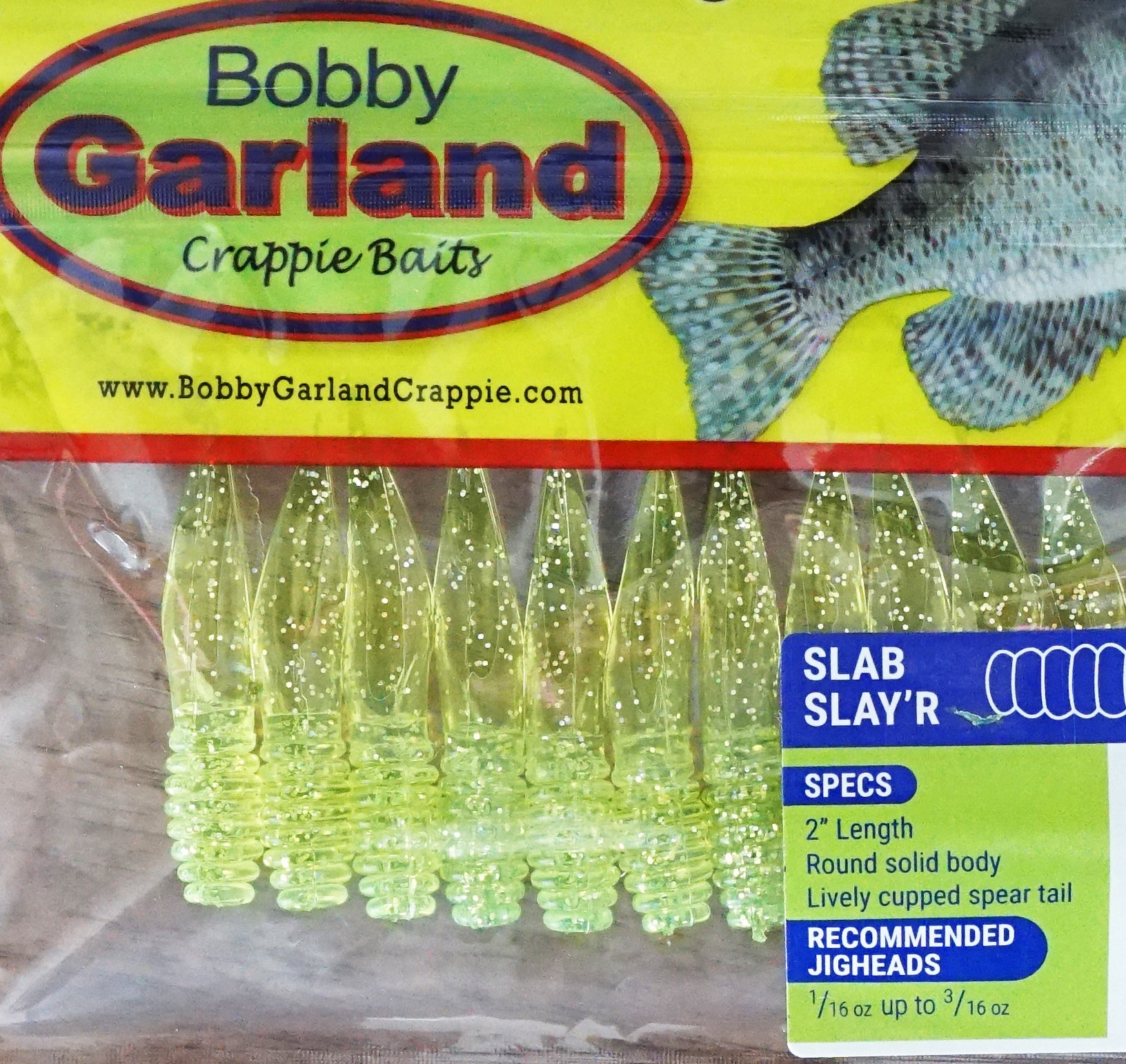 bobby garland fishing lures Bobby Garland 2" Slab Slay'R Chartreuse/Silver Chartreuse