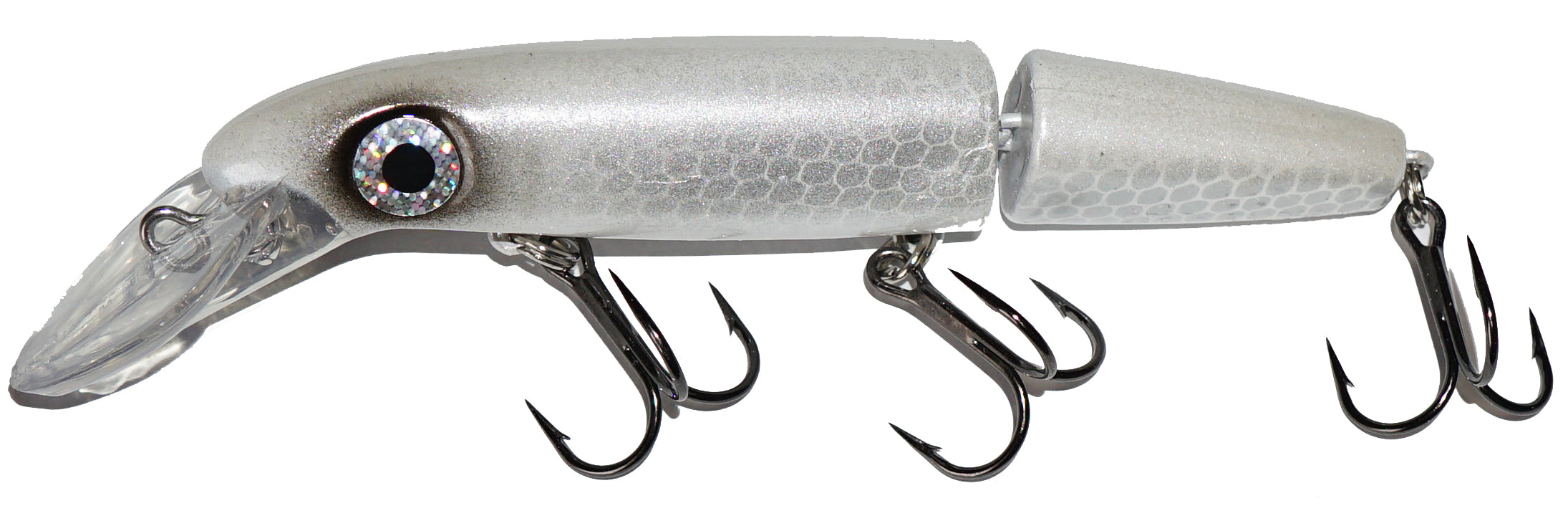 6 jointed fishing lure Bucher Custom Jointed 6" DepthRaider Crankbait Ghost Walleye