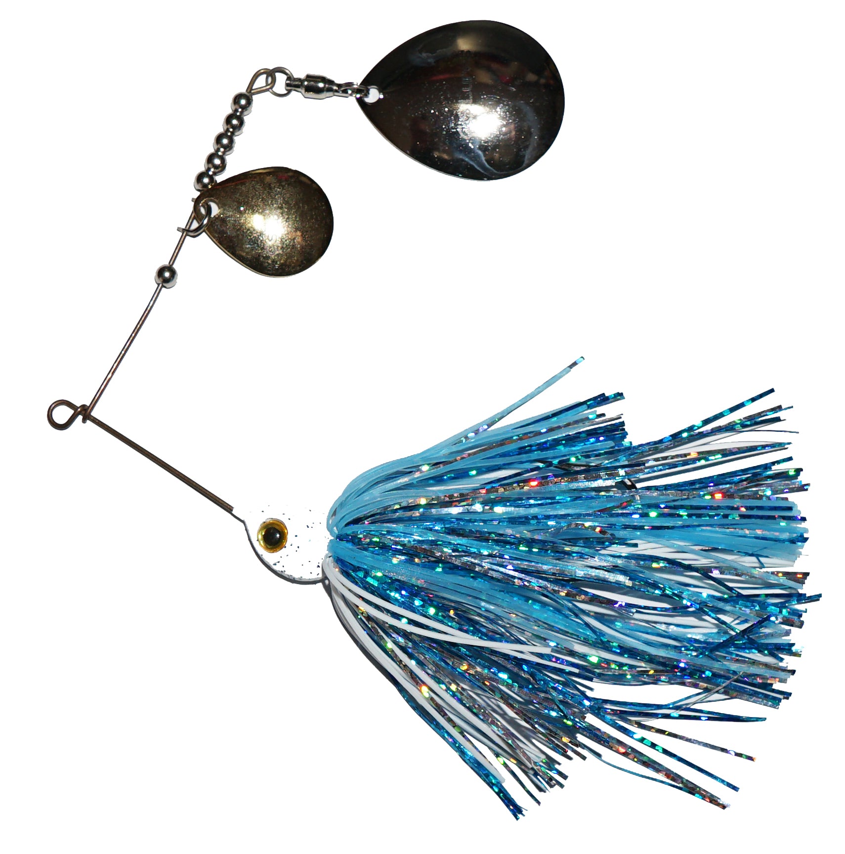 C.S. lures 3/8oz Colorado Spinnerbait 769 white/blue