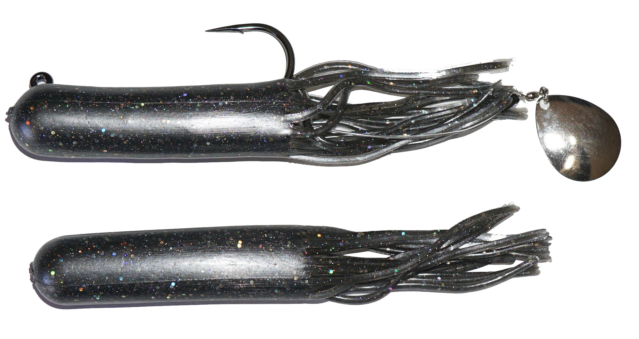 drop back fishing lures Drop Tine Tackle Chunker Tube- Muskie Edition Black Goblin