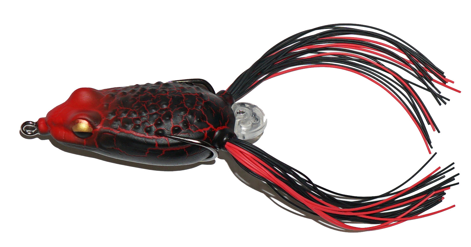 bass pro frog lures FishLab Rattle Toad Pro Black/Red 2.25