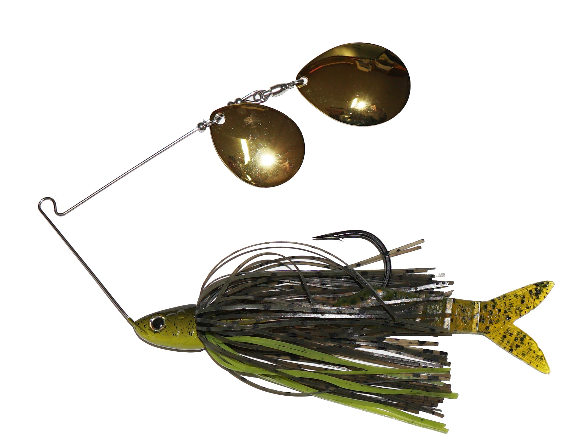 bango blade fishing lure Fishlab Bio Blade Double Colorado Green Pumpkin 1/2