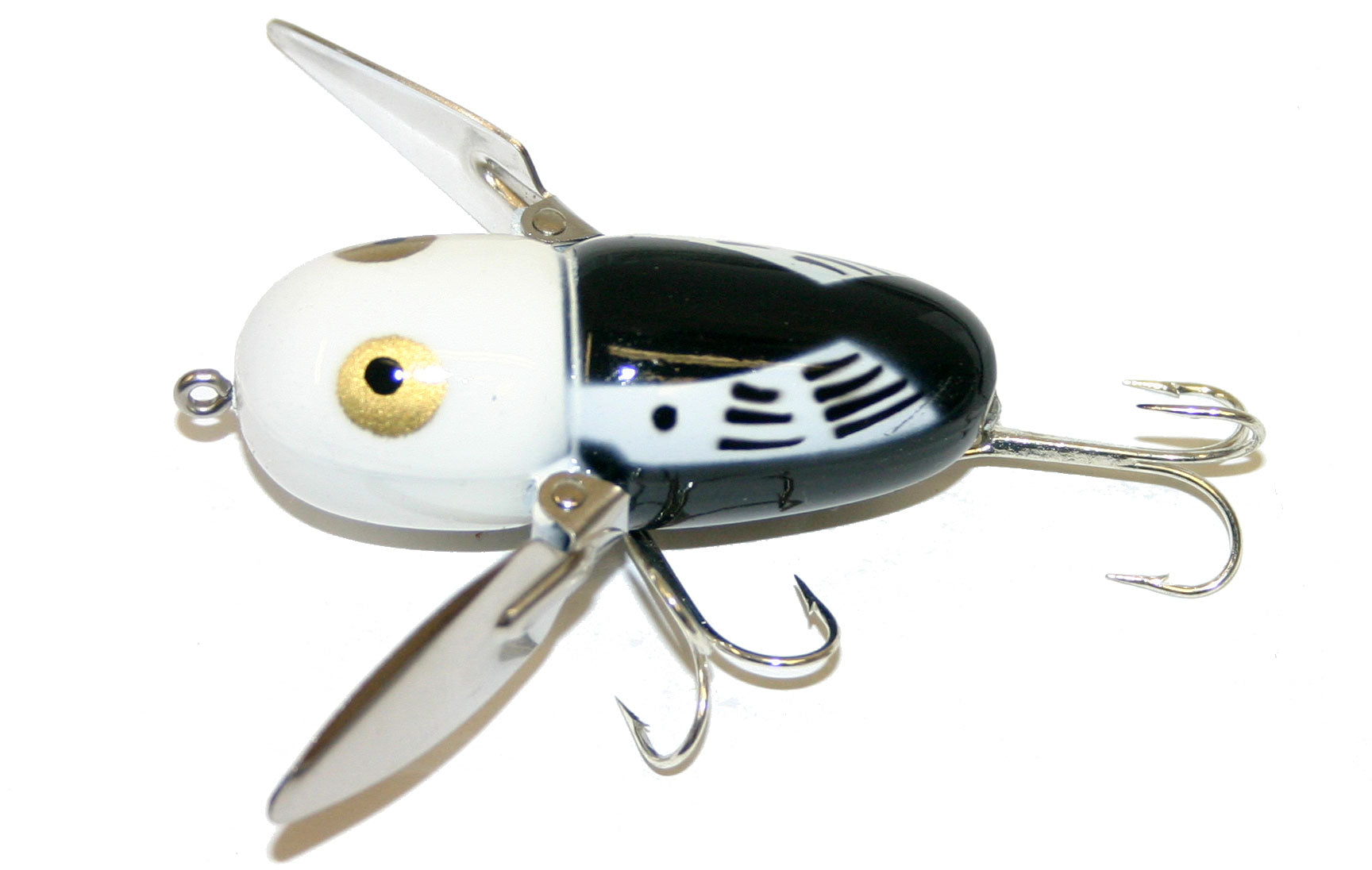 VINTAGE HEDDON CRAZY CRAWLER WOOD LURE in RED & WHITE SHORE