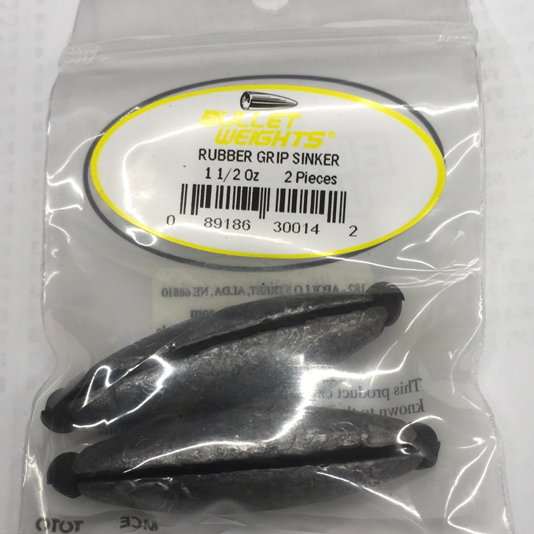 Bullet Weight Rubber Grip Sinkers RCB2