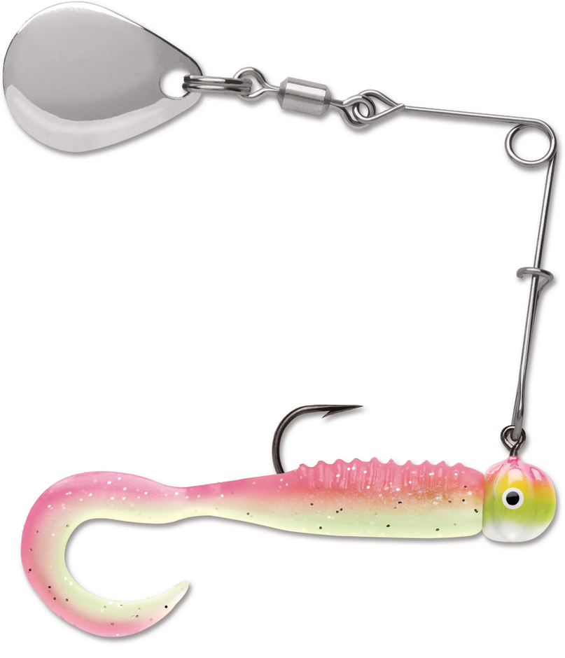 VMC Curl Tail Spinnerbait Green Orange Glow / 1/8 oz