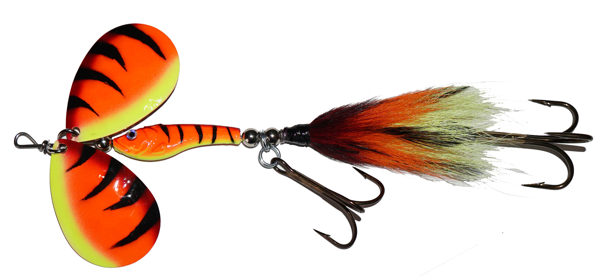 esox fishing lures RJ Lures Esox Tiger Tails D8 Bucktail