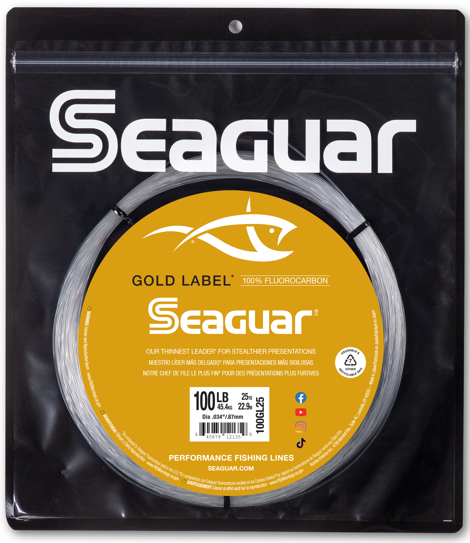 +GOLD FISH ☆専用☆ Seaguar Gold Label Fluorocarbon Fishing Leader Line – Musky Shop