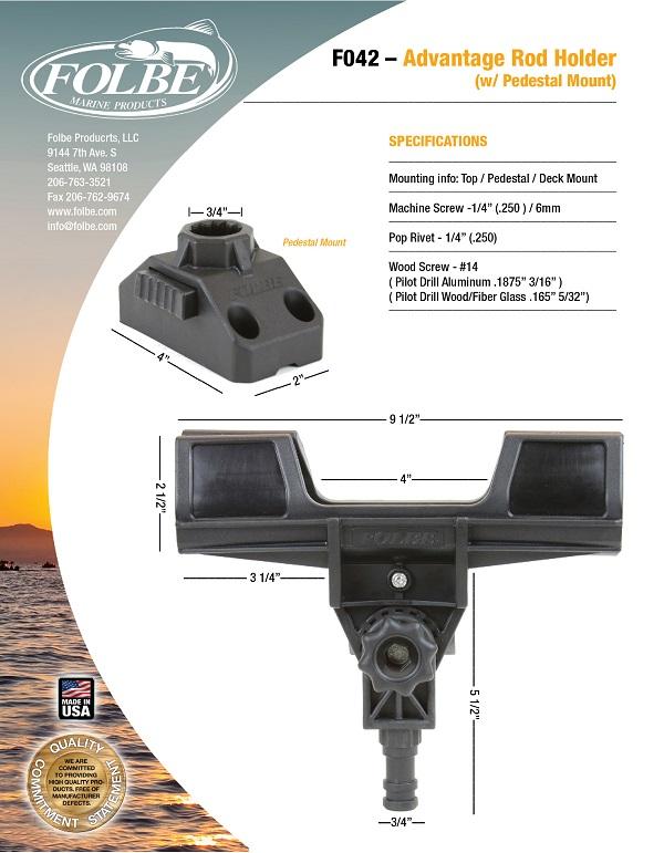 Folbe Advantage Rod Holder With Pedestal Mount