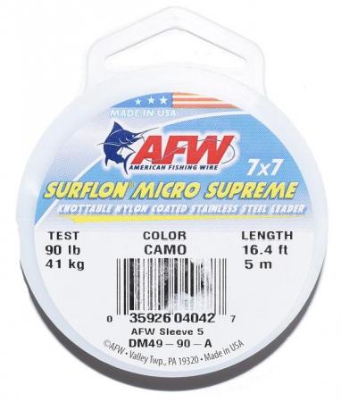 American Fishing Wire Surflon Micro Supreme Nylon Coated 7x7 Stainless Steel Leader Wire