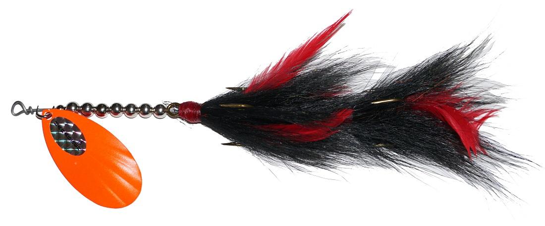 Muskie Bucktail Double #8 Custom Lure - Roadkill Red