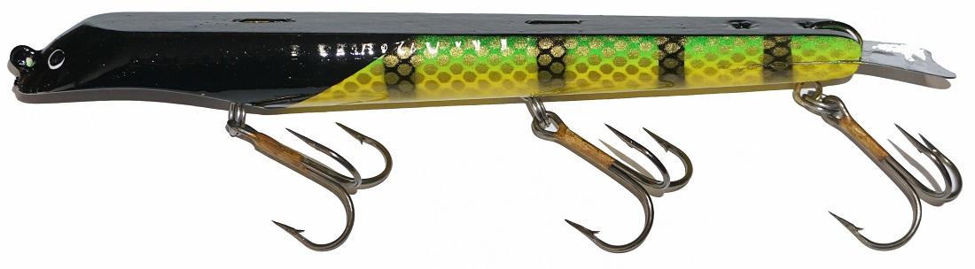 Suick Musky Lures Series 10 Dive and Rise Bait Firetiger