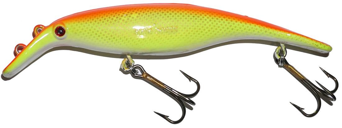 big bear fishing lures swim whiz Big Bear Products Swim Whizz 8" Straight Crankbait perch/yellow belly