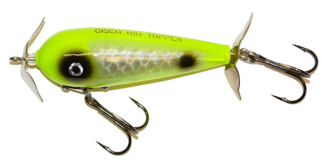 best kids fishing lures Suick Cisco KID Topper Surface Bait chart/silver
