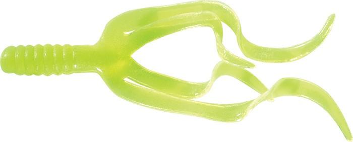 Mister Twister Split Double Tail 10 Pack-Chartreuse