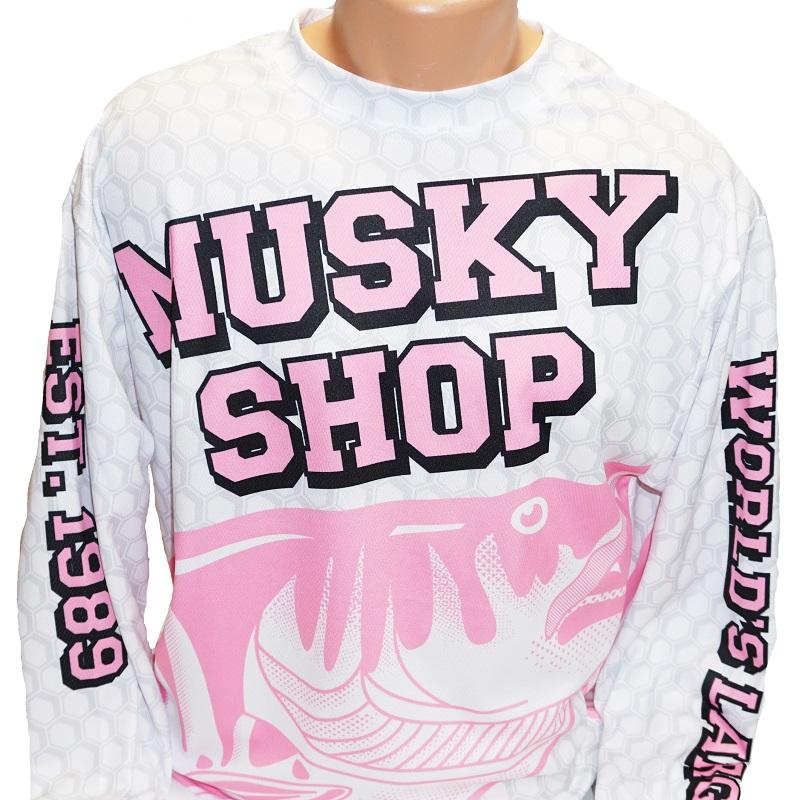 Musky Shop Long Sleeve Crew Jersey Pink White