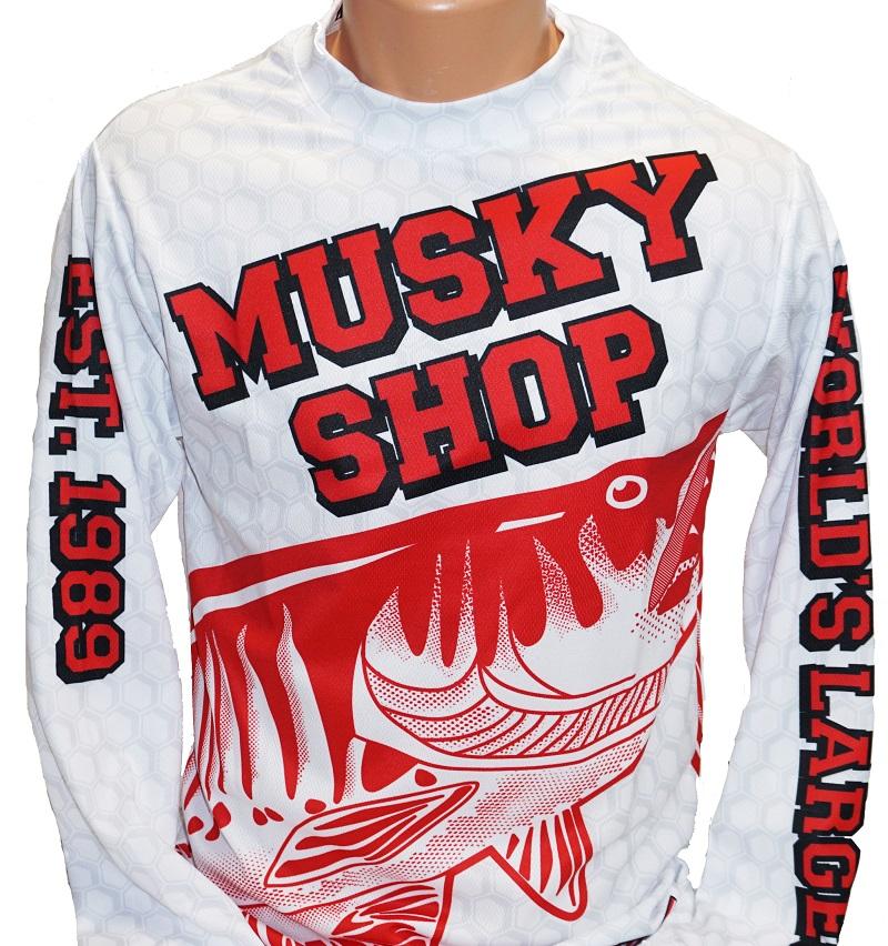 Musky Shop Long Sleeve Crew Jersey Red White
