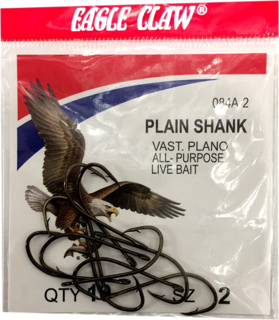 Eagle Claw Bronze Plain Shank Hook - 8