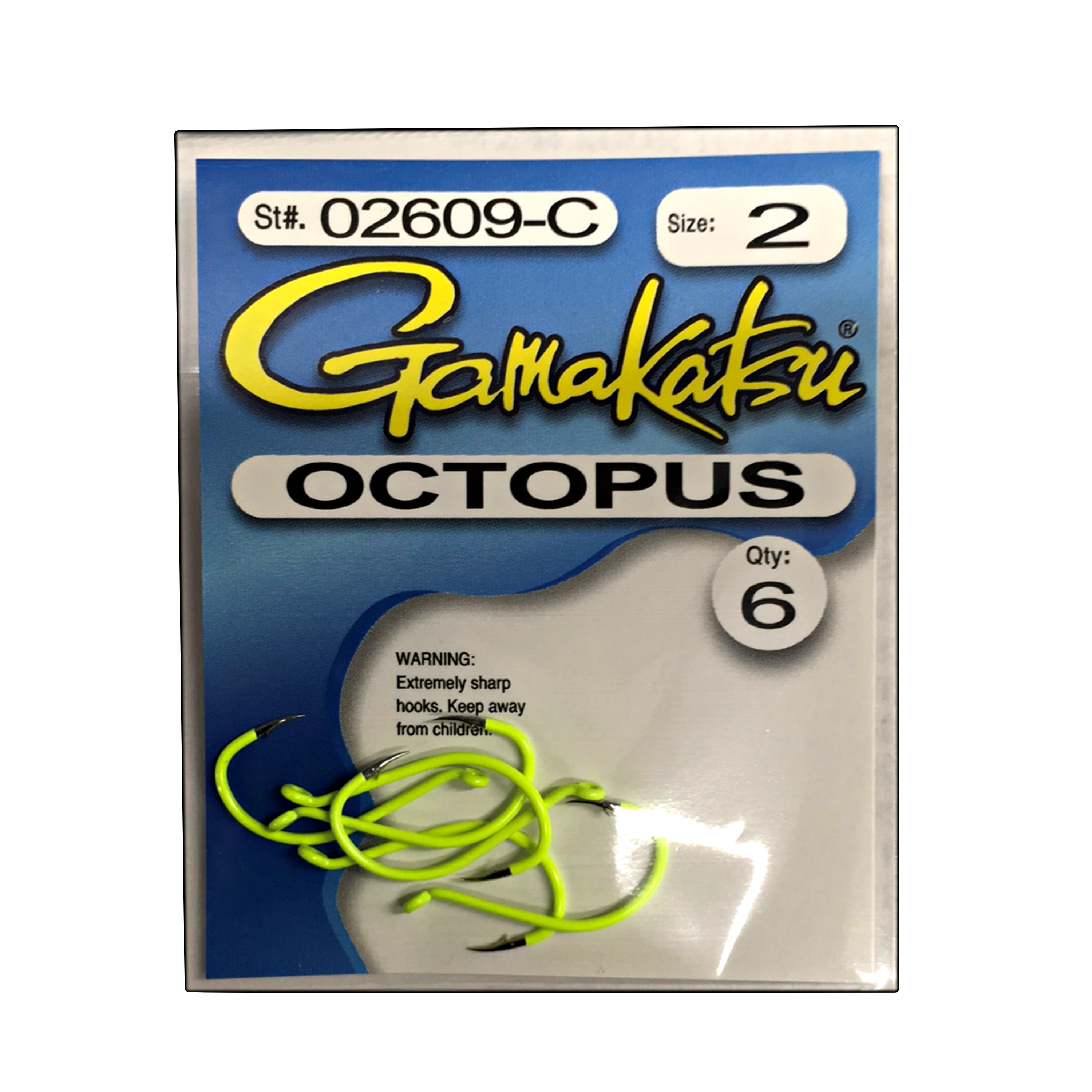  Gamakatsu 02606-C Octopus Hook, Chartreuse, 8 : Fishing Hooks  : Sports & Outdoors