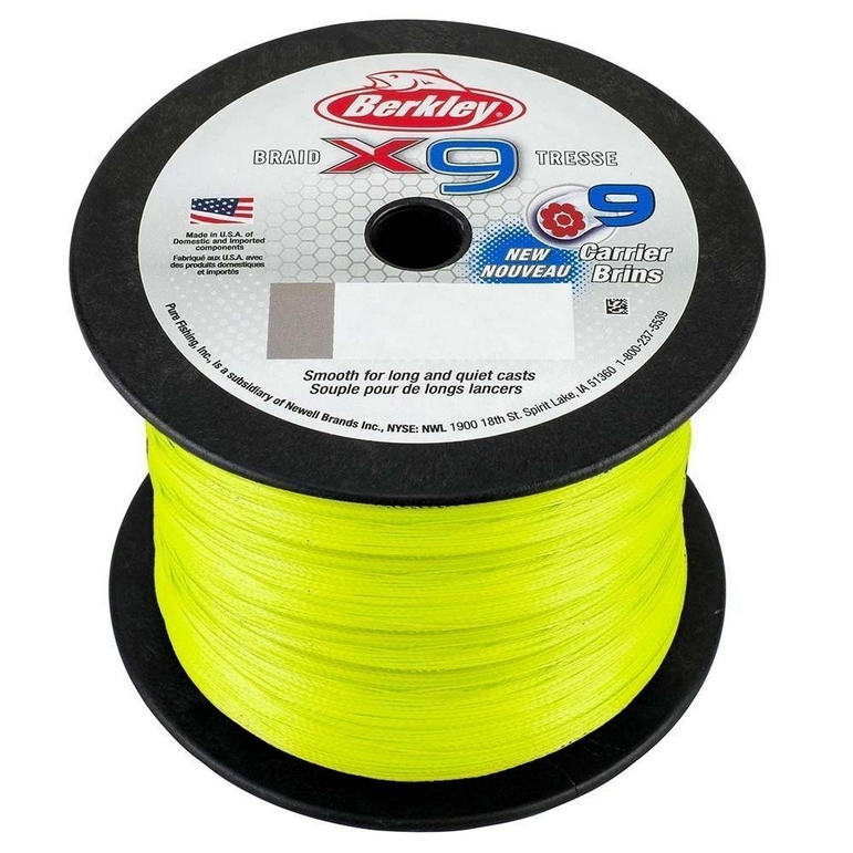 Bulk braided fishing outlet line