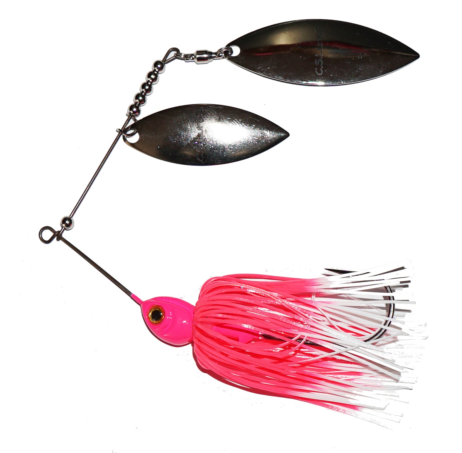 1 2 oz fishing lure C.S. Lures 1/2 oz Spinnerbait sexy shad 832 / willow & colorado