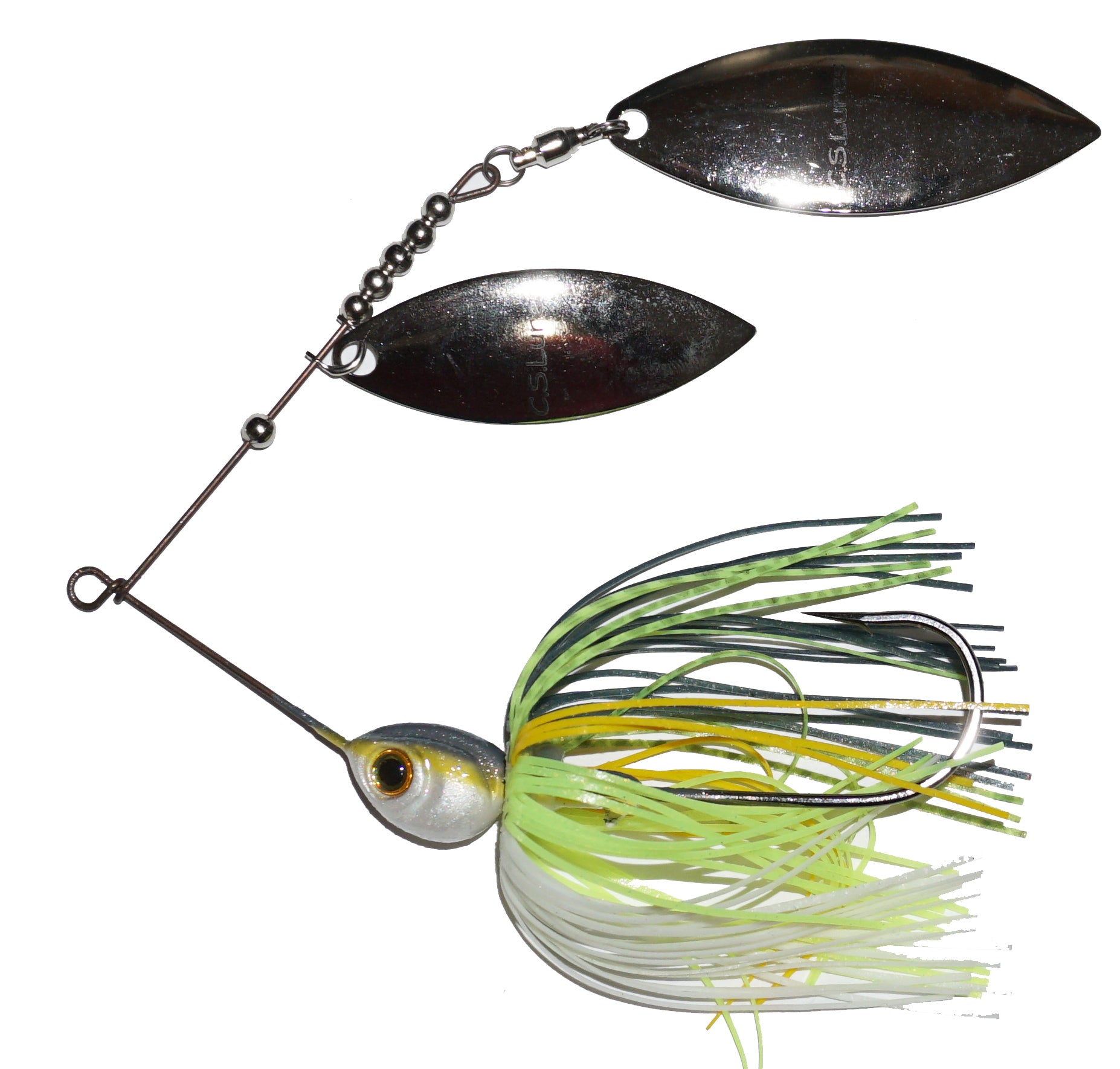 Trophy Bass Company CS-II Double Willow 1/2 Oz Spinnerbait, Nickel