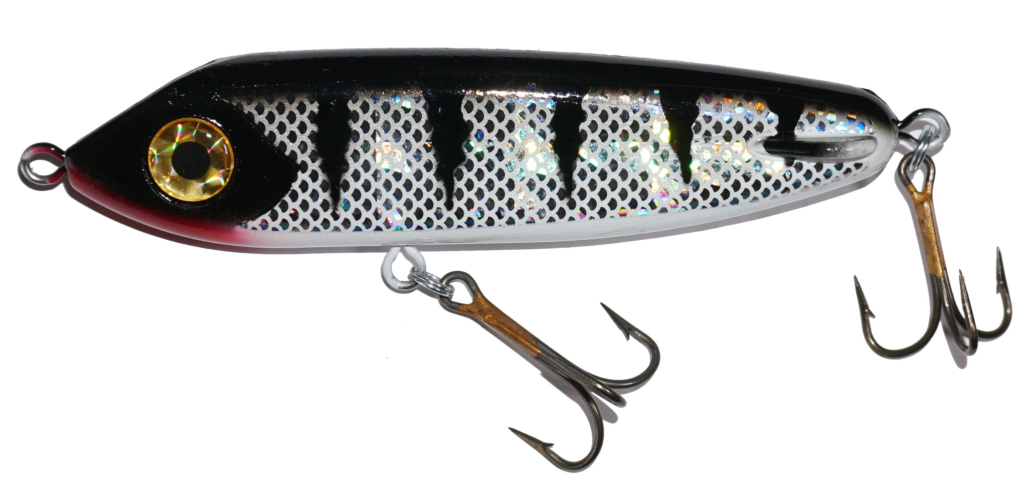 Drifter 6" Hellhound (6" Hellpuppy) Glide Bait Flash Series Big Flash Fire Perch