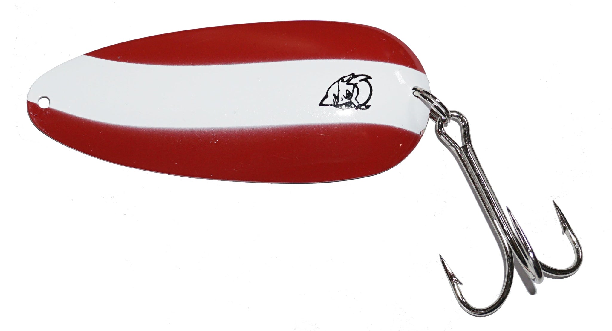 eppinger fishing lures Dardevle Troll Devle Spoon-Yellow Red Diamond Heavy single treble hook means business for big muskies Eppinger Dardevle 1oz Spoon