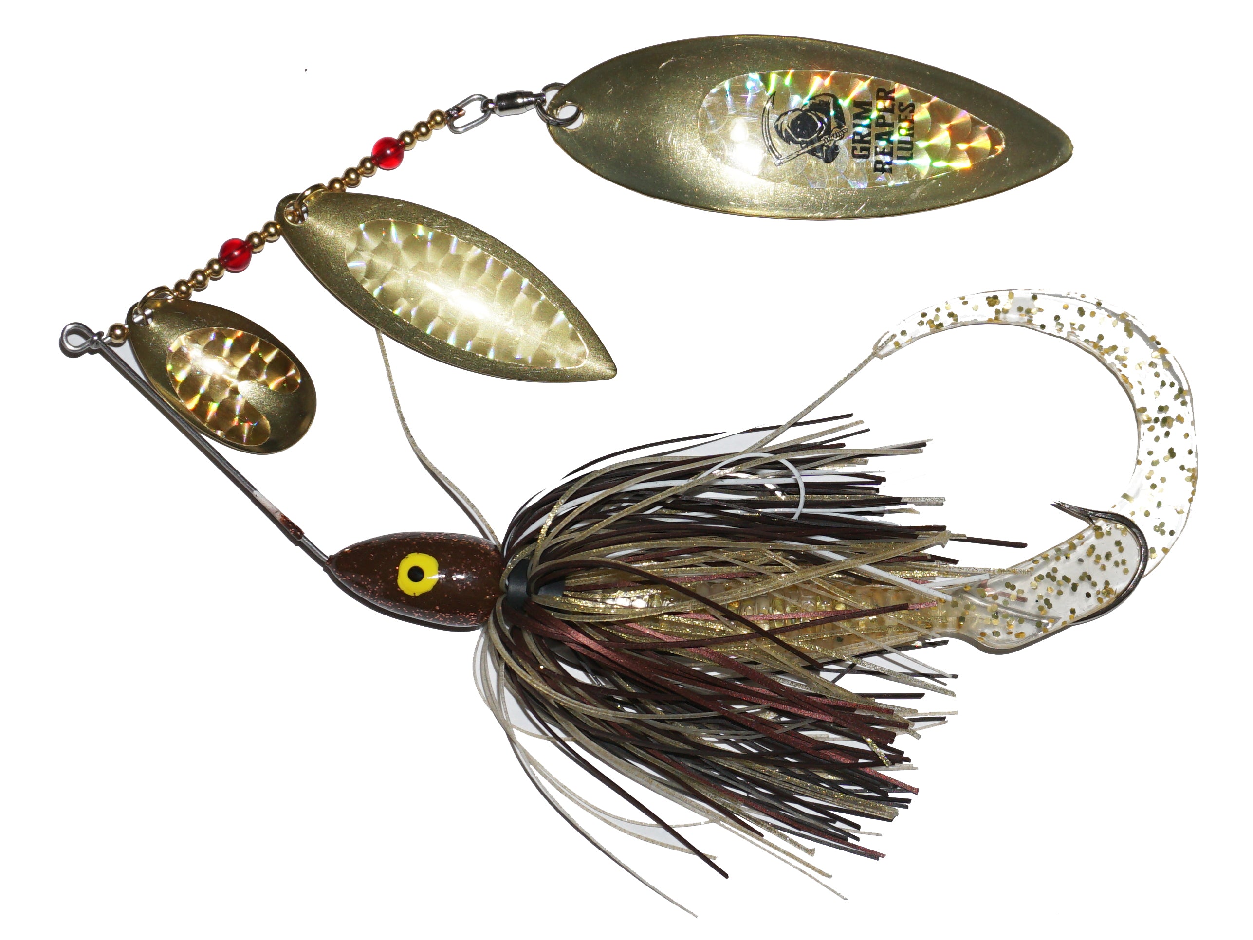 Grim Reaper Triple Threat Spinnerbait walleye/brass