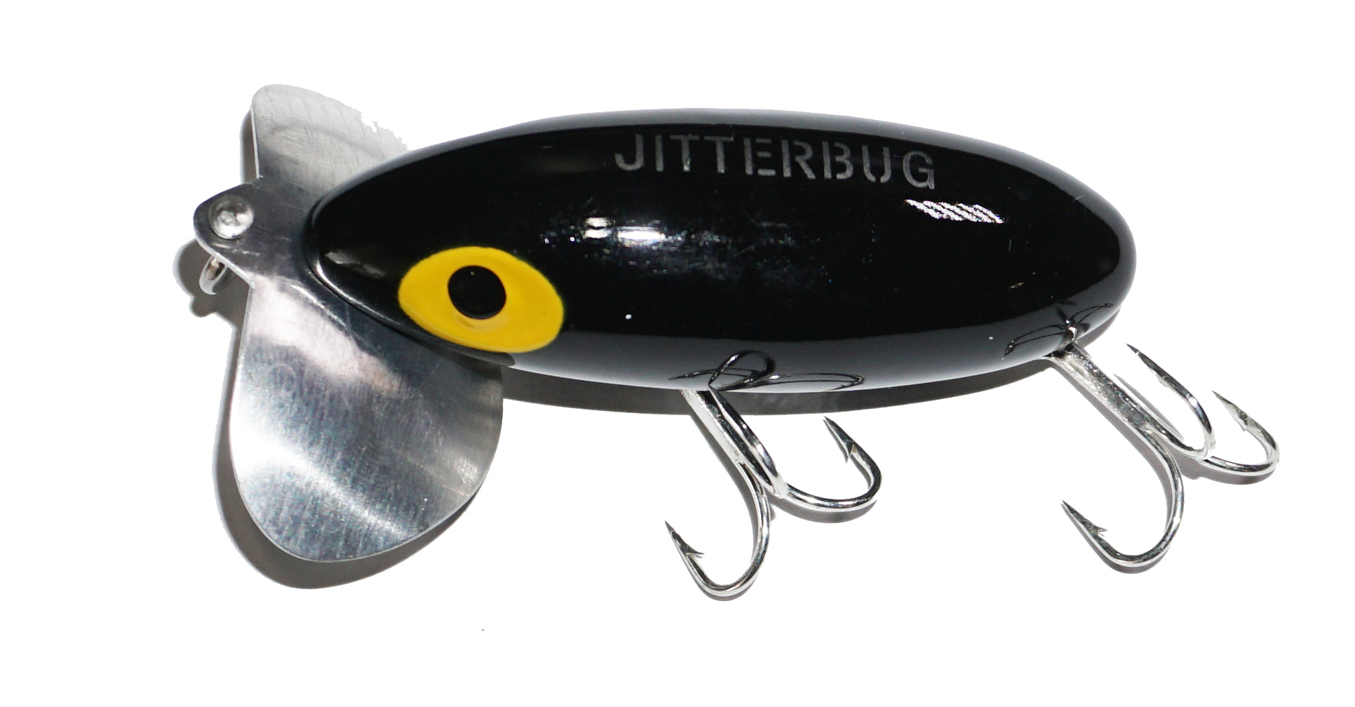 Arbogast Jitterbug Fishing Lure - Black - 2 in