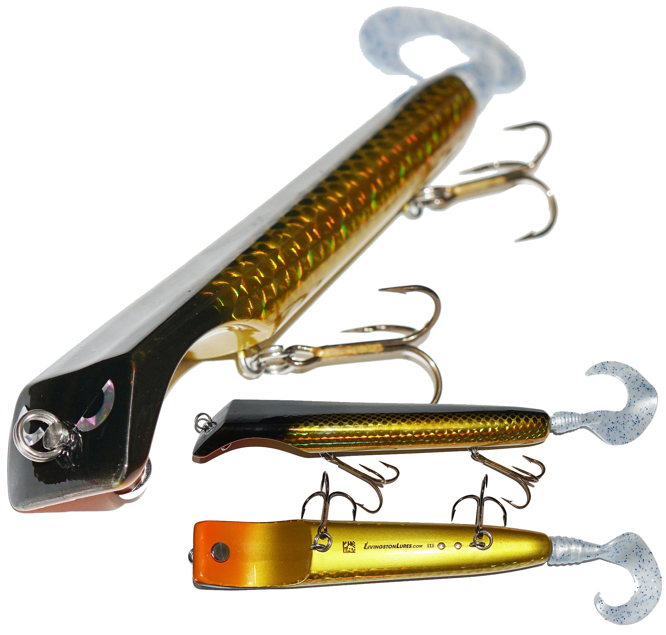 Livingston Lures Lot-Set Includes 1 Deep Impact 12, 1 Pro Ripper, 1  Flatside 50