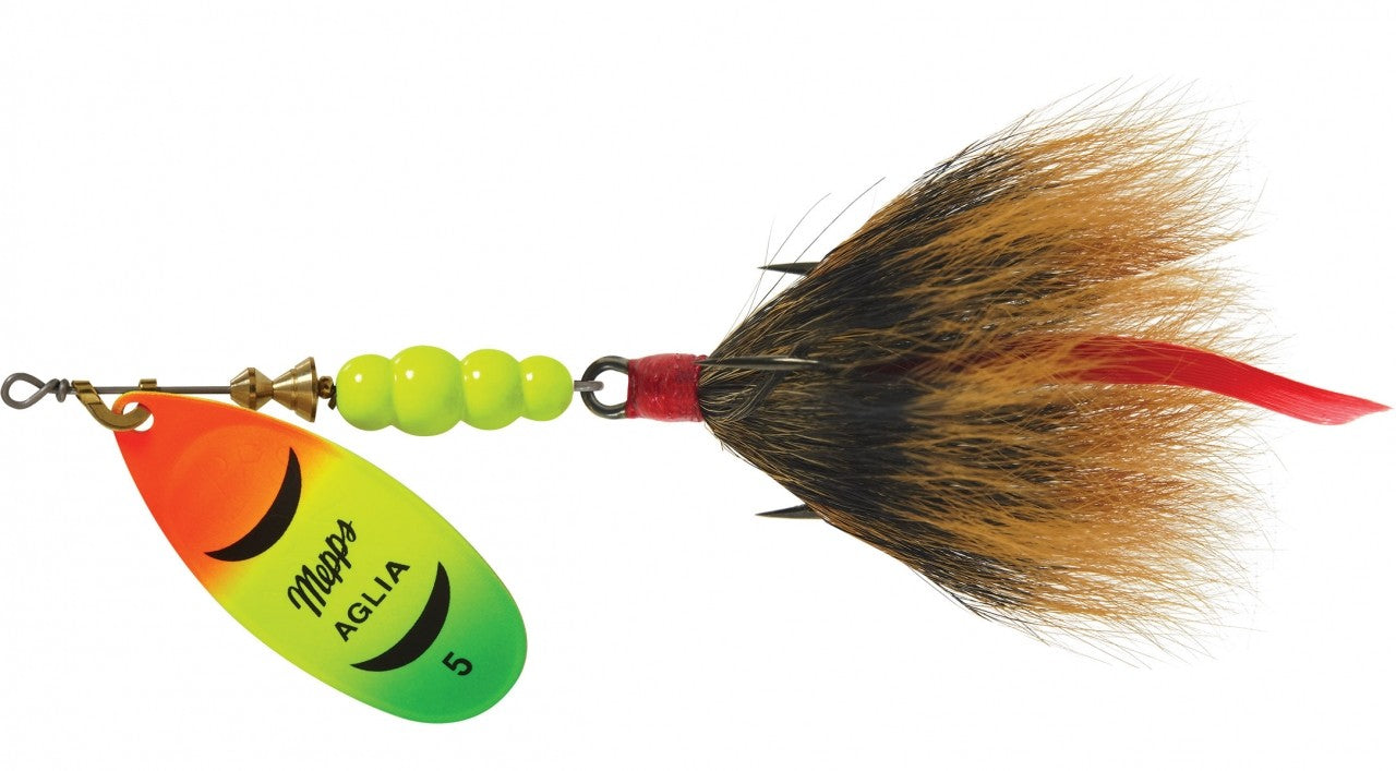 Lot De 7 Leurres De Pêche Mepps – Aileron Rouge, Bettle Spin, Prowler, Lazy Ike