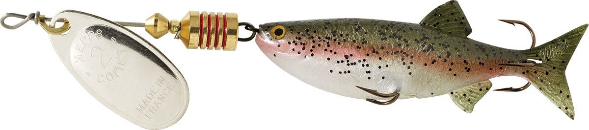 Mepps Comet Mino - 13/16 oz - Silver Rainbow Trout