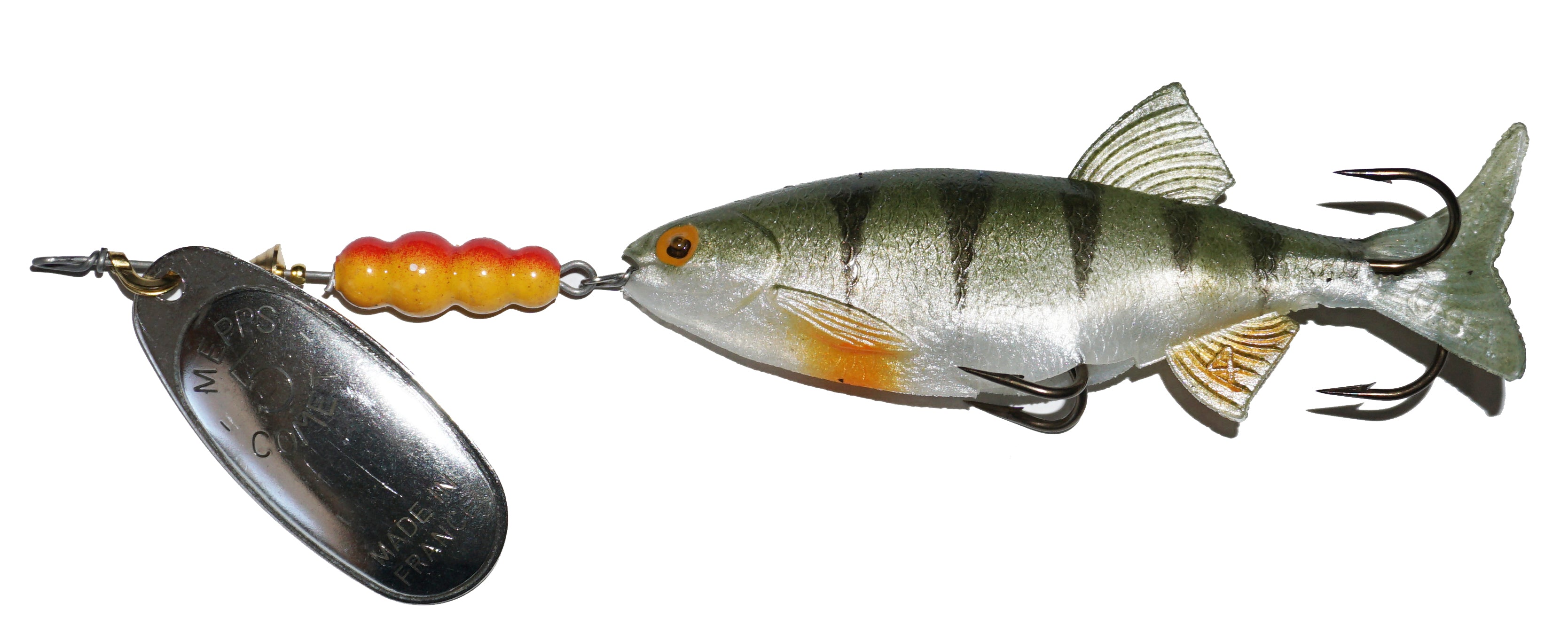 Mepps Comet Decoree Spinner/Lure Sizes 0-4 Silver w/ Red/Blue Dot