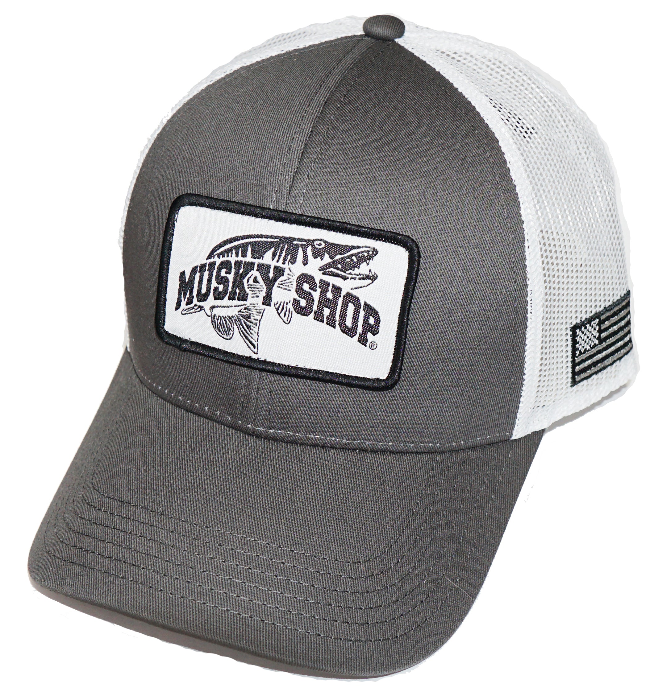 Musky Shop Charcoal White Patch Mesh Cap