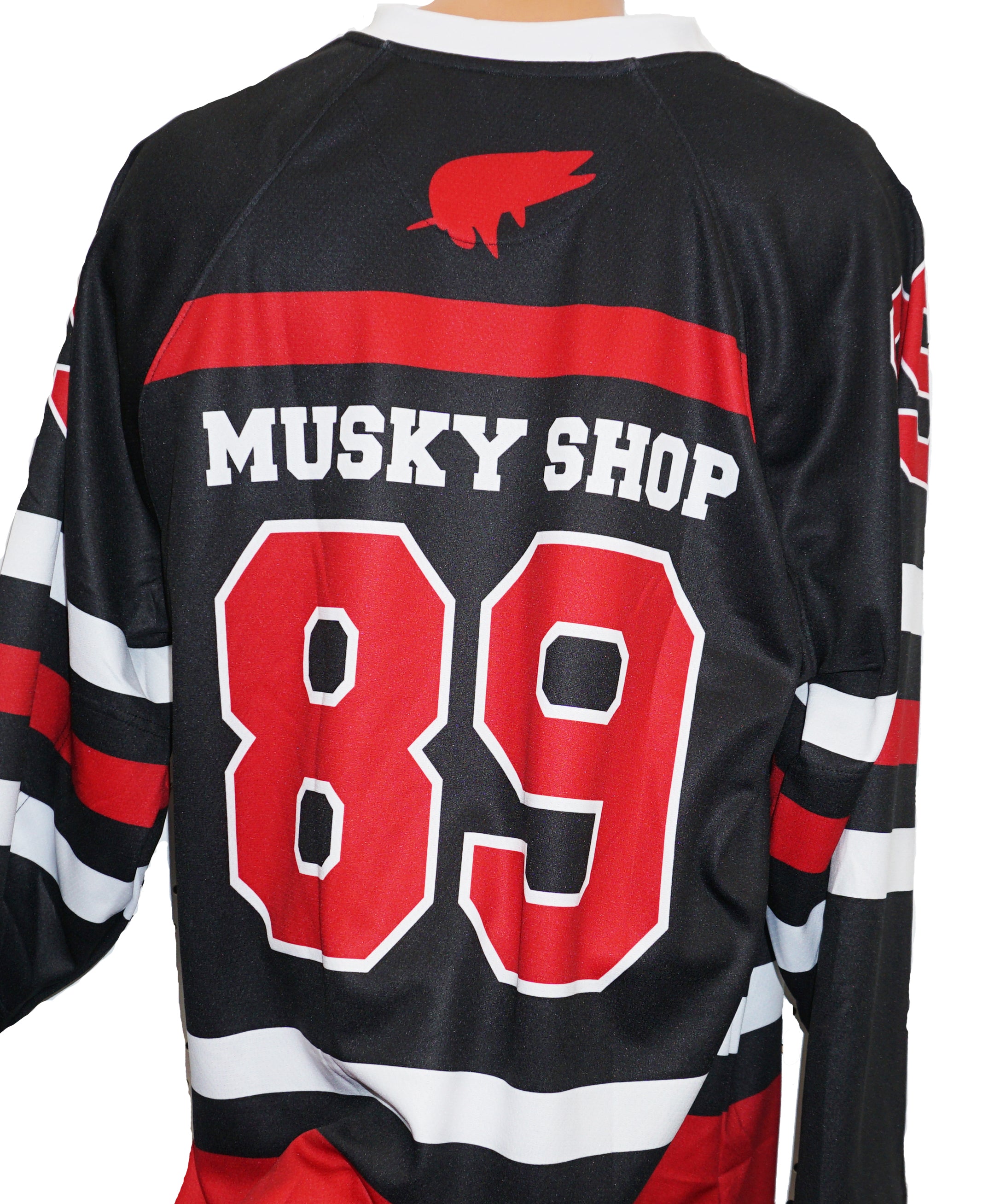 Custom Black Black-Red Hockey Jersey Men's Size:3XL