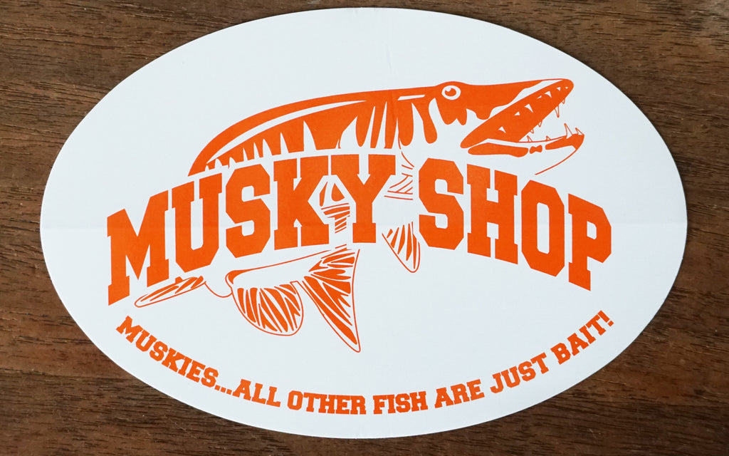 Musky Shop Oval Orange Decal