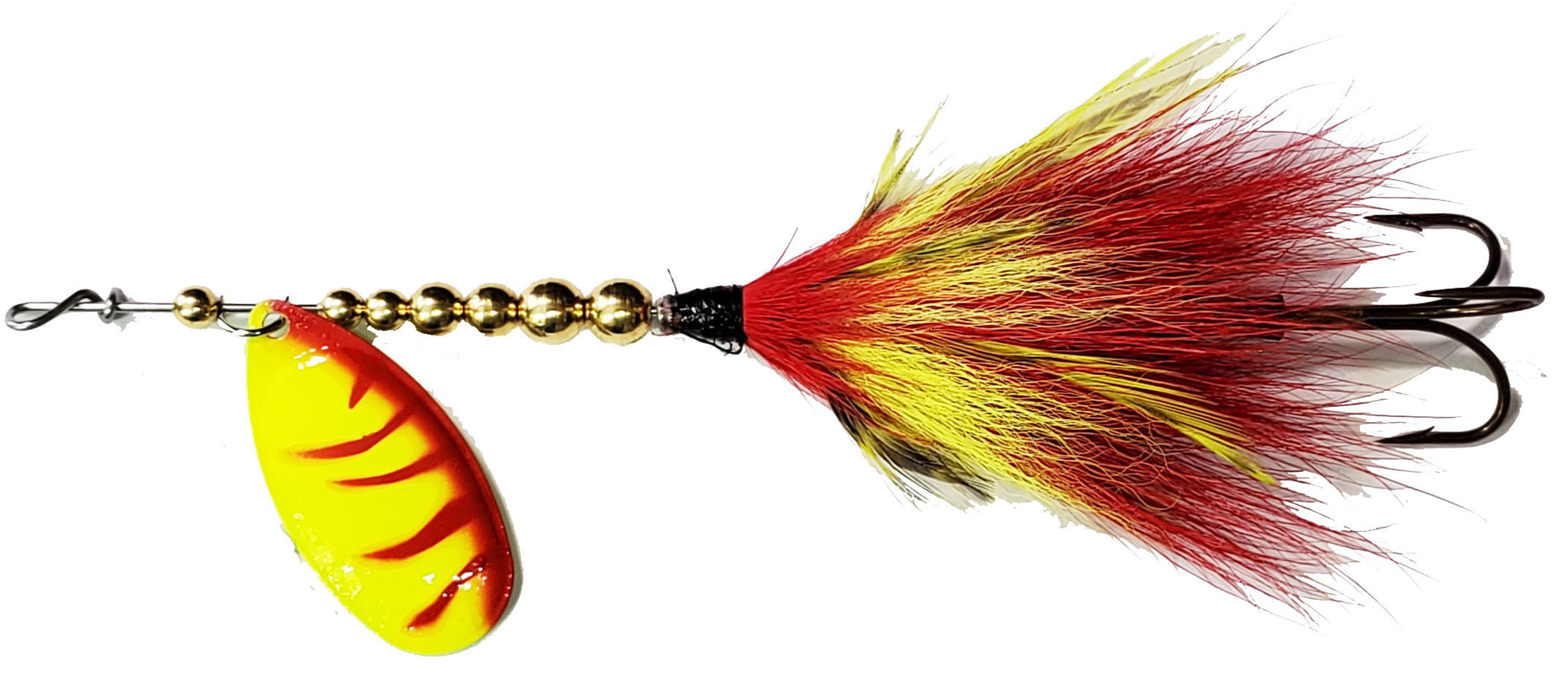 RJ Lures French Tail Bucktail cherry bomb