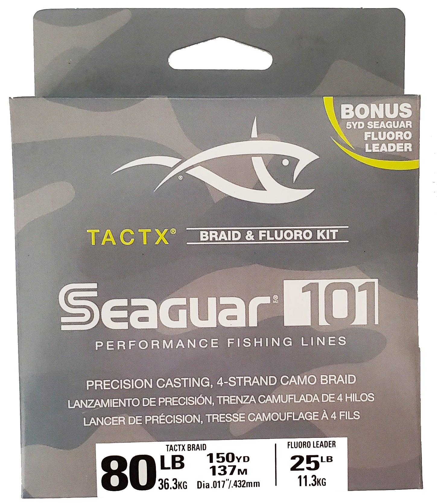 Seaguar 50TCX150 101 TactX Braid W Fluoro Leader 150 yds