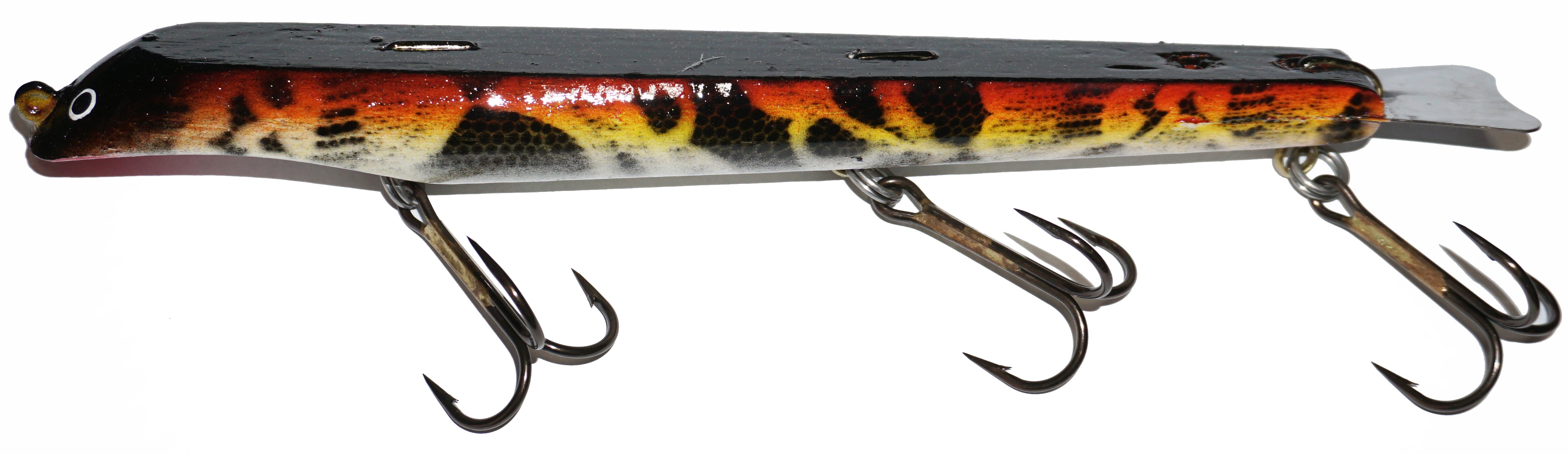 Suick Musky Lures Series 10 Dive and Rise Bait Firetiger