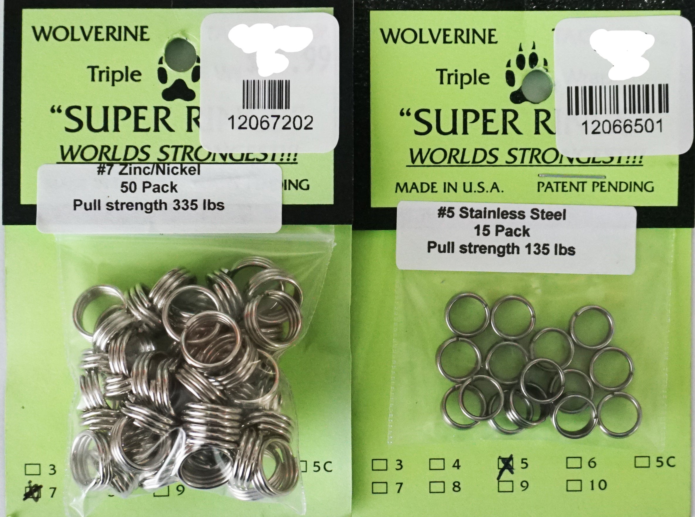 Wolverine Tackle Co Super Rings - Freshwater Split Rings 50-#7 Zinc